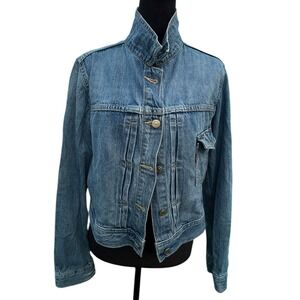 Levi's Type 1 Trucker Jacket XL Blue Cotton Denim Pleated Front Vintage Style